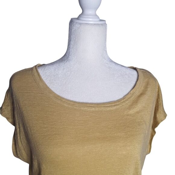 Rachel Zoe Womens Linen Tee Top Cap Sleeve  Large - Picture 3 of 11